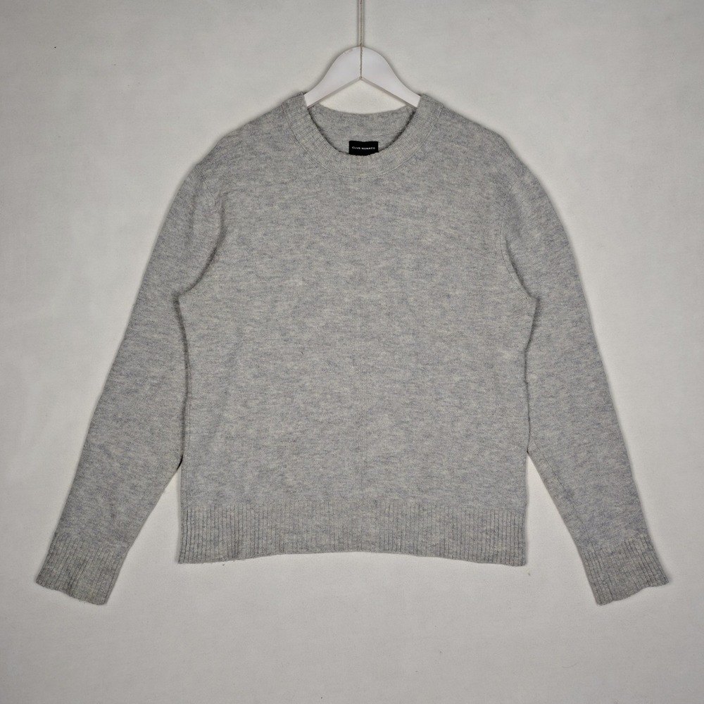 Club Monaco Mens Wool Linen Blend Crewneck Sweater Heather Gray Size M